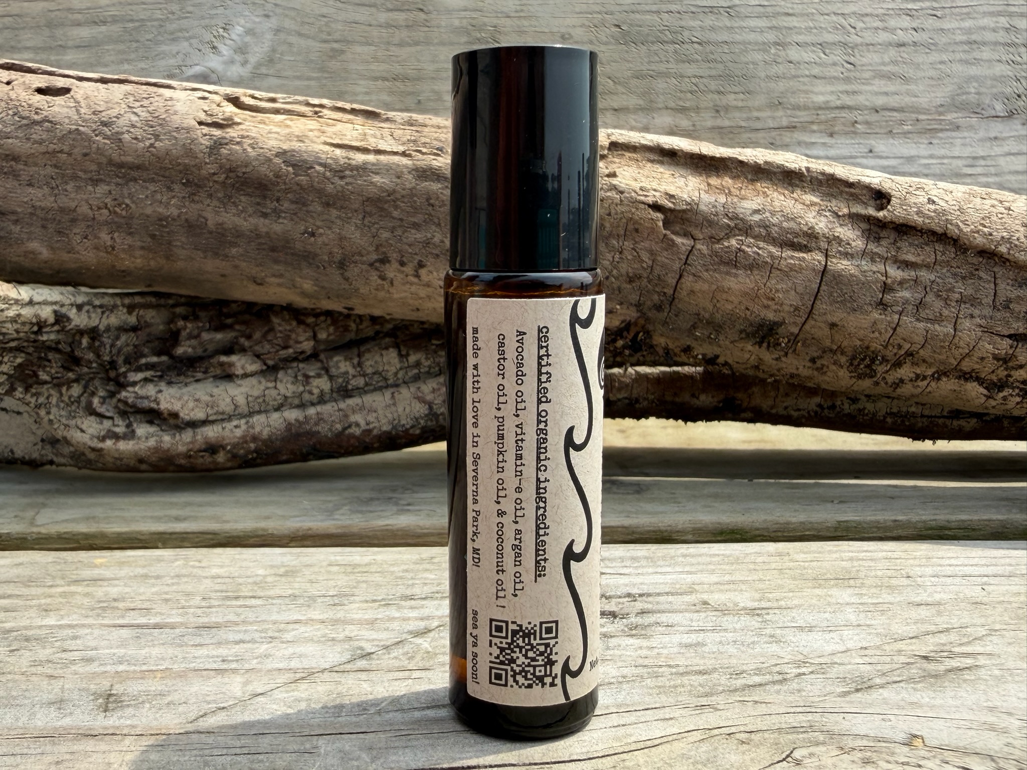 Nauti Nail Oil — certified organic ingredients label