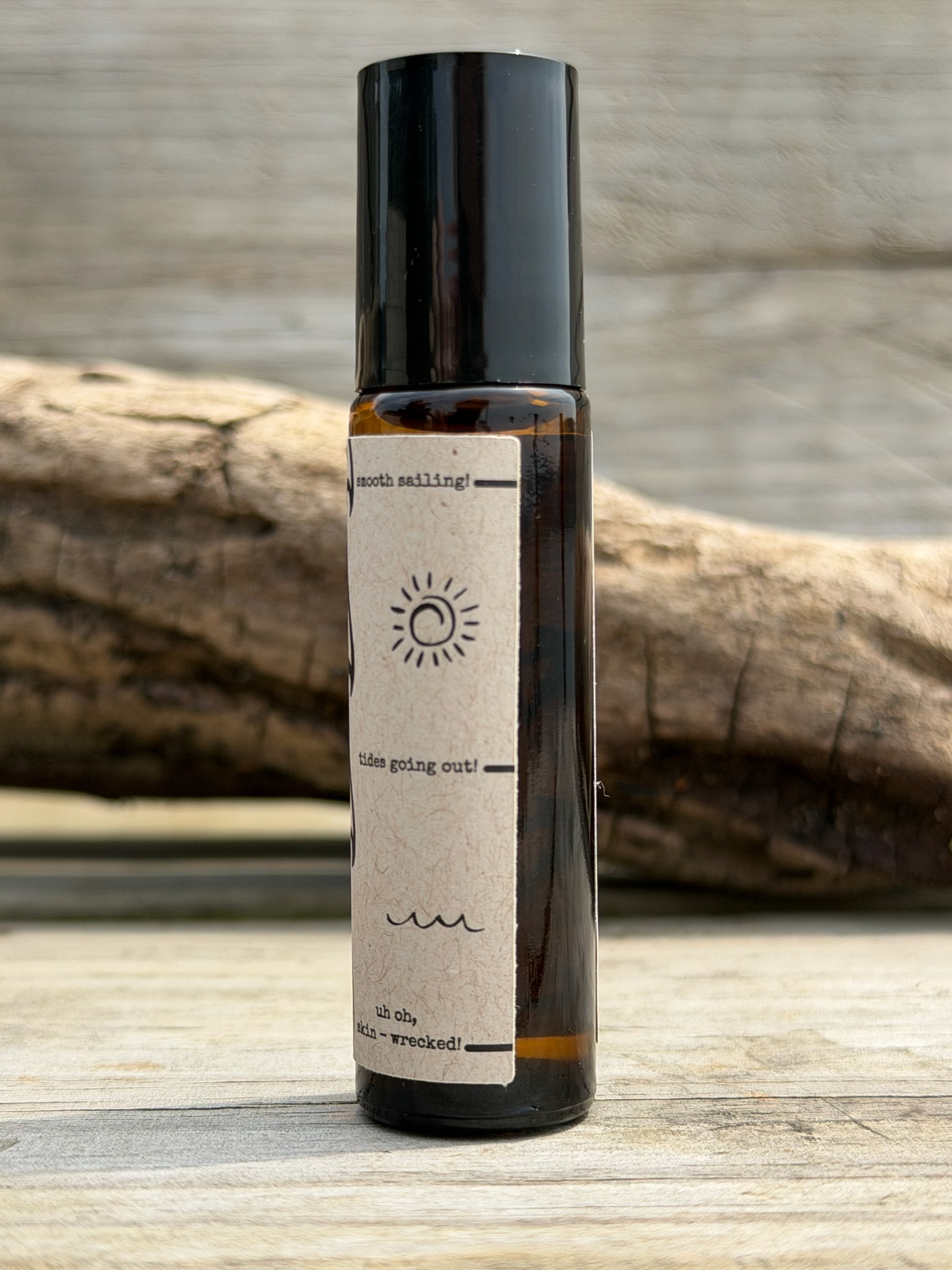 Nauti Nail Oil — skin-condition scale label, from smooth sailing to skin-wrecked