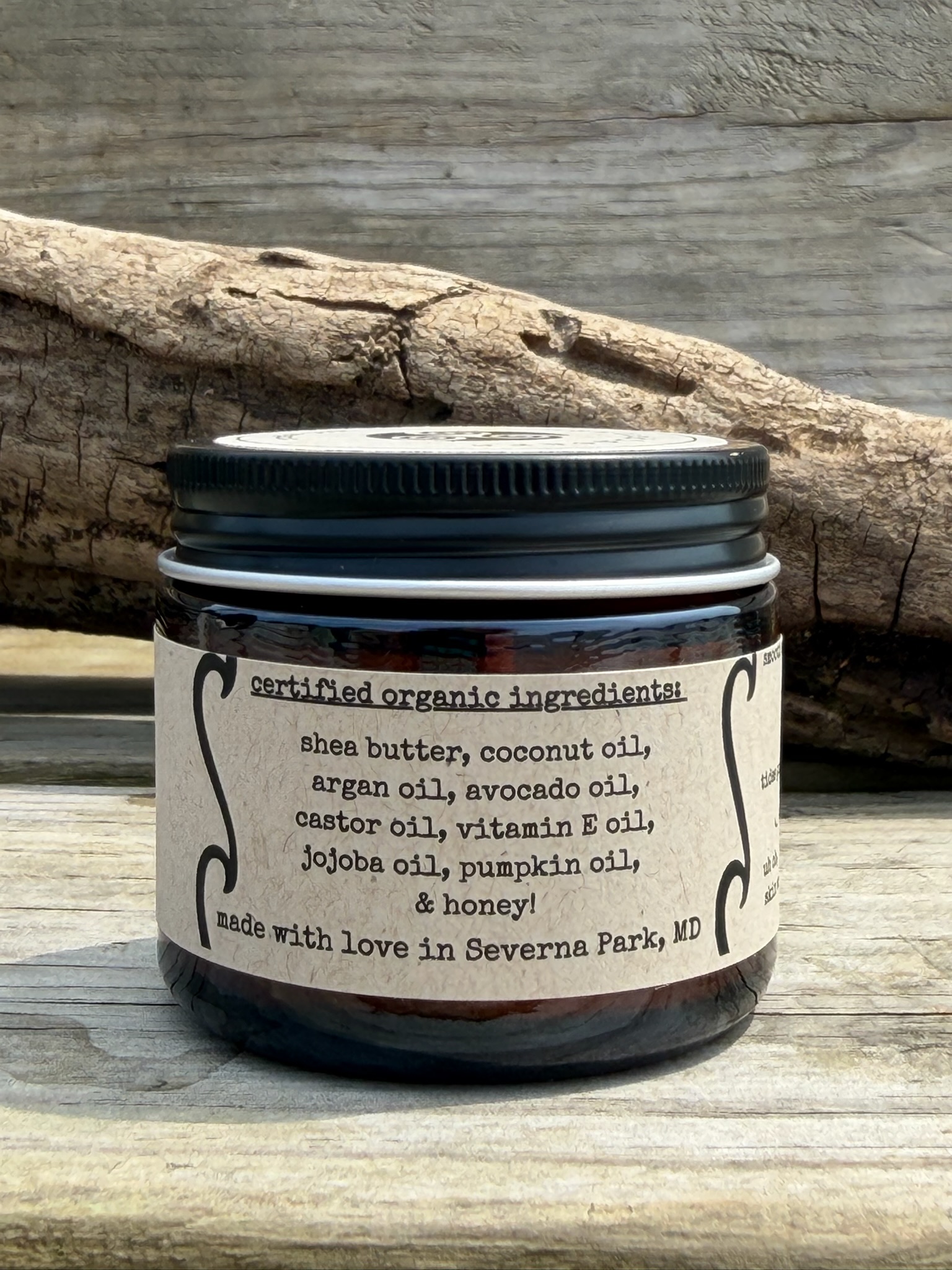 Nauti Skin Salve — full certified-organic ingredients label